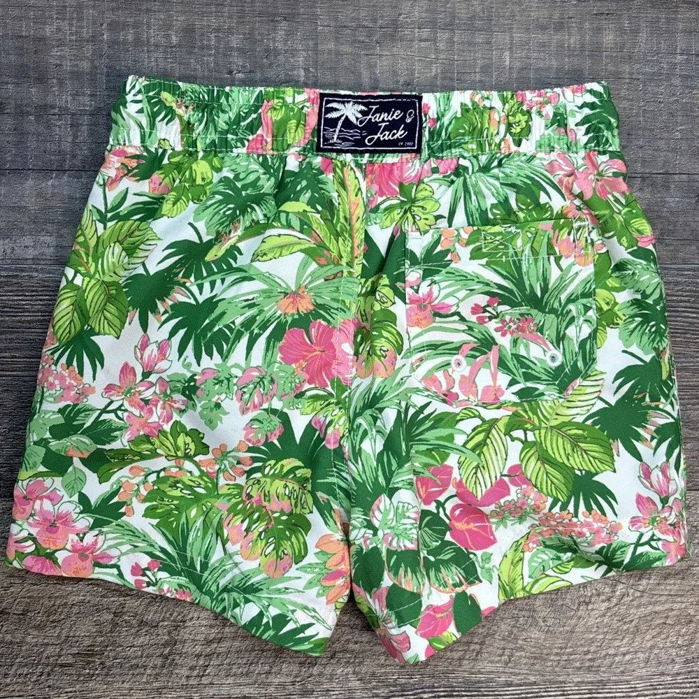 Janie and Jack Boys 18 To 24 Months Recycled Tropical‎ Floral Swim Trunk NEW